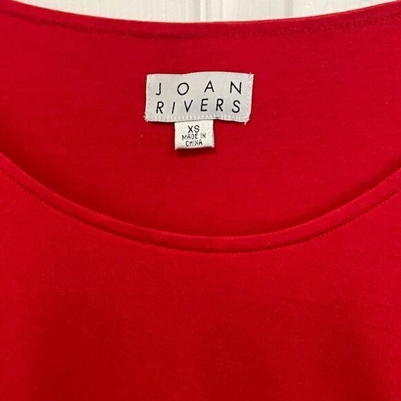 Joan Rivers layered style asymmetrical red tunic size XS fits like an S - Picture 4 of 6